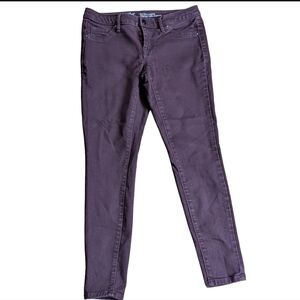 Mossimo Maroon Purple Super Stretch Mid Rise Grunge Goth Scene Jegging Jeans